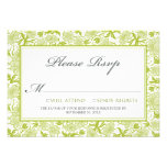 Fancy Floral RSVP Card (lime green) Custom Announcement