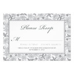 Fancy Floral RSVP Card (silver) Personalized Invite