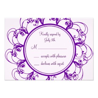 Fancy Floral RSVP (purple) Personalized Announcement