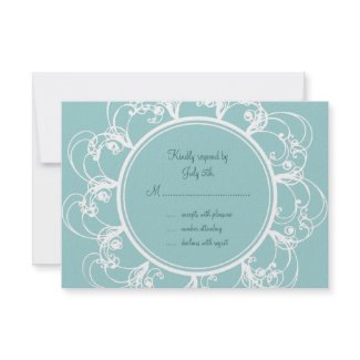 Fancy Floral RSVP (turquoise) zazzle_invitation