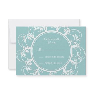 Fancy Floral RSVP (turquoise) zazzle_invitation