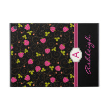 Fancy Floral Swirls Monogram Folio iPad Mini Cases