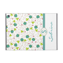 Fancy Floral Swirls Monogram Folio iPad Mini Cover
