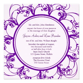 Fancy Floral Wedding Invitation (purple)