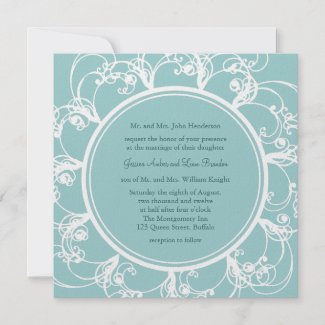 Fancy Floral Wedding Invitation (turquoise) zazzle_invitation