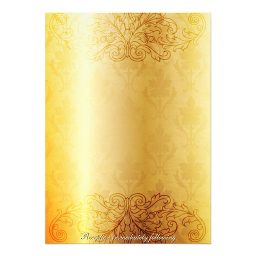 Fancy Flourish Gold Masquerade Wedding Invite