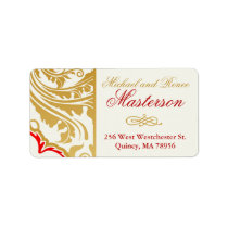 Fancy Flourishes Golden Indian Wedding Labes Custom Address Labels
