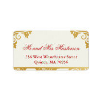 Fancy Flourishes Golden Indian Wedding Labes Personalized Address Label
