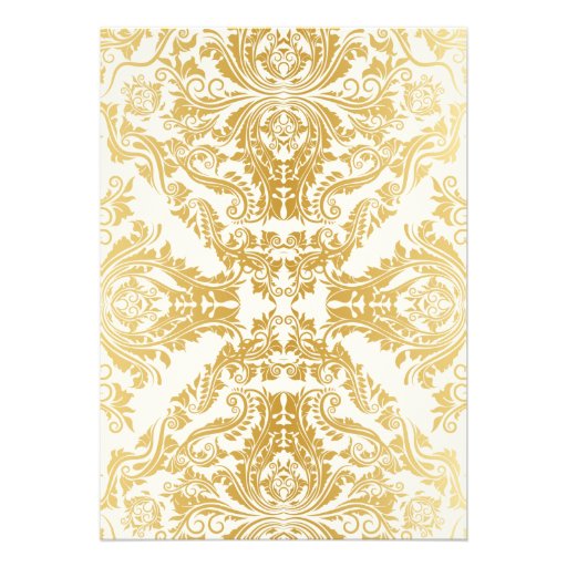Fancy Flourishes Golden Reception Only Invites