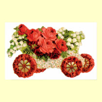 Fancy Flower Cart Poster posters by vintagegiftmall Fancy Flower Cart Poster posters