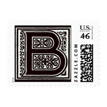 Fancy font Black and White Monogram - Letter B postage by aslentz Fancy font Black and White Monogram - Letter B postage