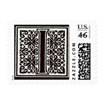 Fancy font Black and White Monogram - Letter I postage by aslentz Fancy font Black and White Monogram - Letter I postage