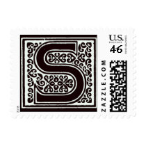 Fancy font Black and White Monogram - Letter S postage by aslentz Fancy font Black and White Monogram - Letter S postage