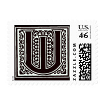 Fancy font Black and White Monogram - Letter W postage by aslentz Fancy font Black and White Monogram - Letter W postage