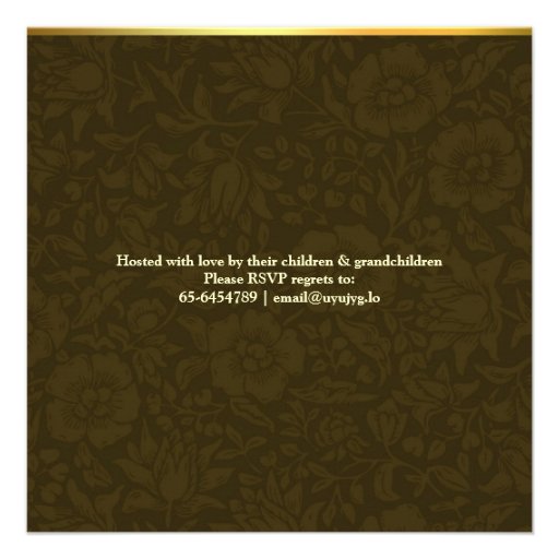 fancy golden 50 anniversary photo invitations