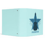 Fancy Guitar Star Swirls Binder, Blue