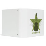 Fancy Guitar Star Swirls Binder, Green