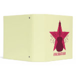 Fancy Guitar Star Swirls Binder, Magenta