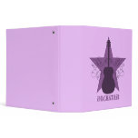 Fancy Guitar Star Swirls Binder, Purple