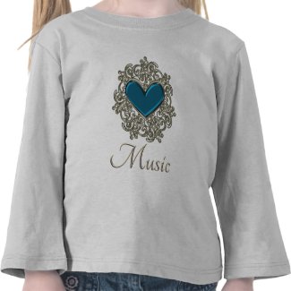 Fancy Heart Love Music  Kids T-Shirt