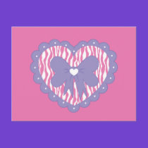 Fancy Heart (Zebra) postcards