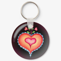 FANCY HEARTS by SHARON SHARPE keychains