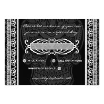 Fancy Lace Sugar Skull Day of the Dead RSVP Announcements