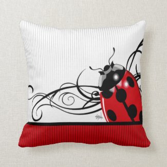 Fancy Ladybug | red Pillow