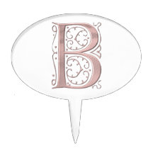 Fancy Letter B 1 Oval Cake Topper