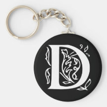 Fancy Letter D Key Chains