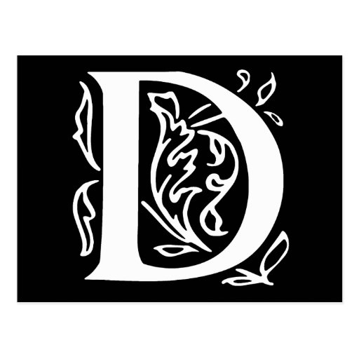 Fancy Letter D Postcard Zazzle