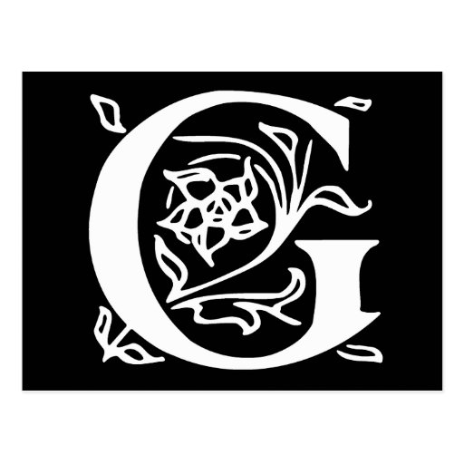 Fancy Letter G Postcard Zazzle