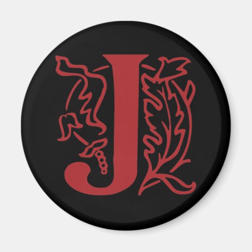 Fancy Letter J Magnet