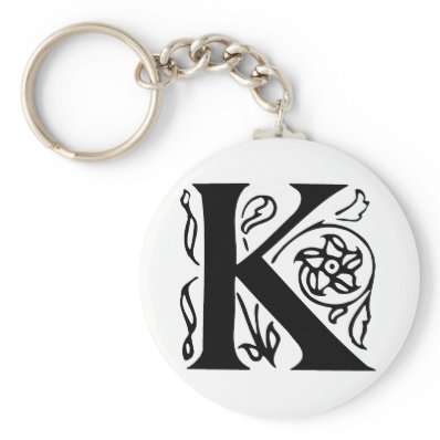 Fancy Letter K Keychains