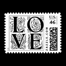 Fancy Letter Love Postage Stamps stamps