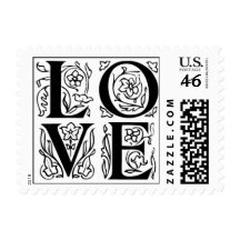Fancy Letter Love Postage Stamps