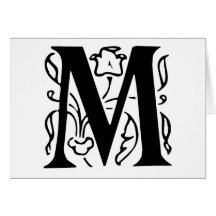 Fancy Letter M Greeting Cards