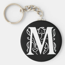 Fancy Letter M Keychains