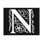 Fancy Letter N Postcards