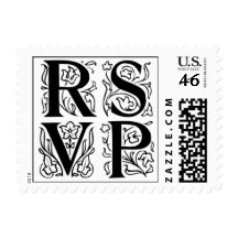 Fancy Letter RSVP Postage Stamps