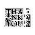 Fancy Letter Thank You Postage Stamps