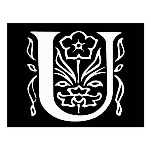 Fancy Letter U Postcard | Zazzle