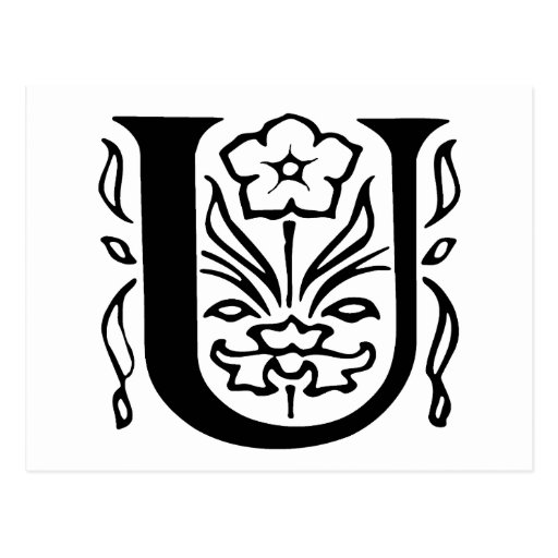 Fancy Letter U Postcard Zazzle