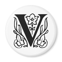 Fancy Letter V magnets by opheliasart Fancy Letter V magnets