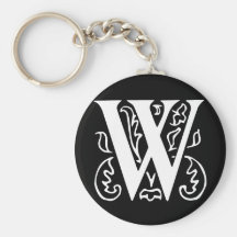 Fancy Letter W Keychain