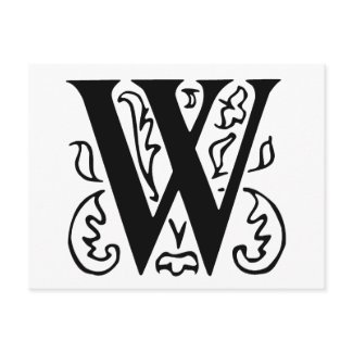 Fancy Letter W postcard