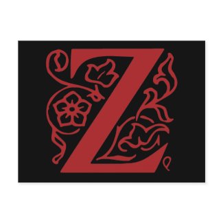 Fancy Letter Z postcard