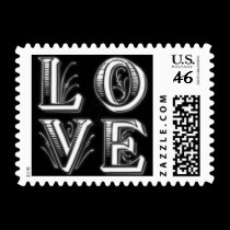 Fancy Letters Love Postage Stamps stamps