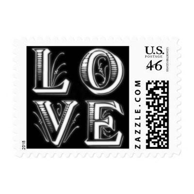 Fancy Letters Love Postage Stamps by oph3lia