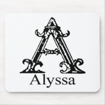 Fancy Monogram: Alyssa Mousepads